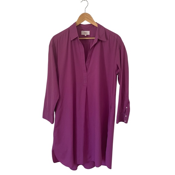 XiRENA Dresses & Skirts - Xirena Long Sleeve Collared T-Shirt Dress Minimalist Quiet Luxury Classic Small